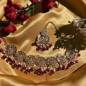 Indian Jewelry -  Empress (burgundy)